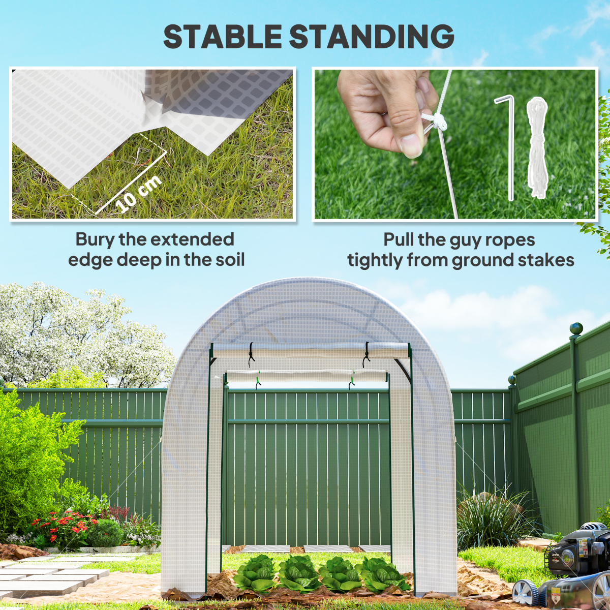 Polycarbonate Greenhouse, Walk-in Green House with Adjustable Roof Vent