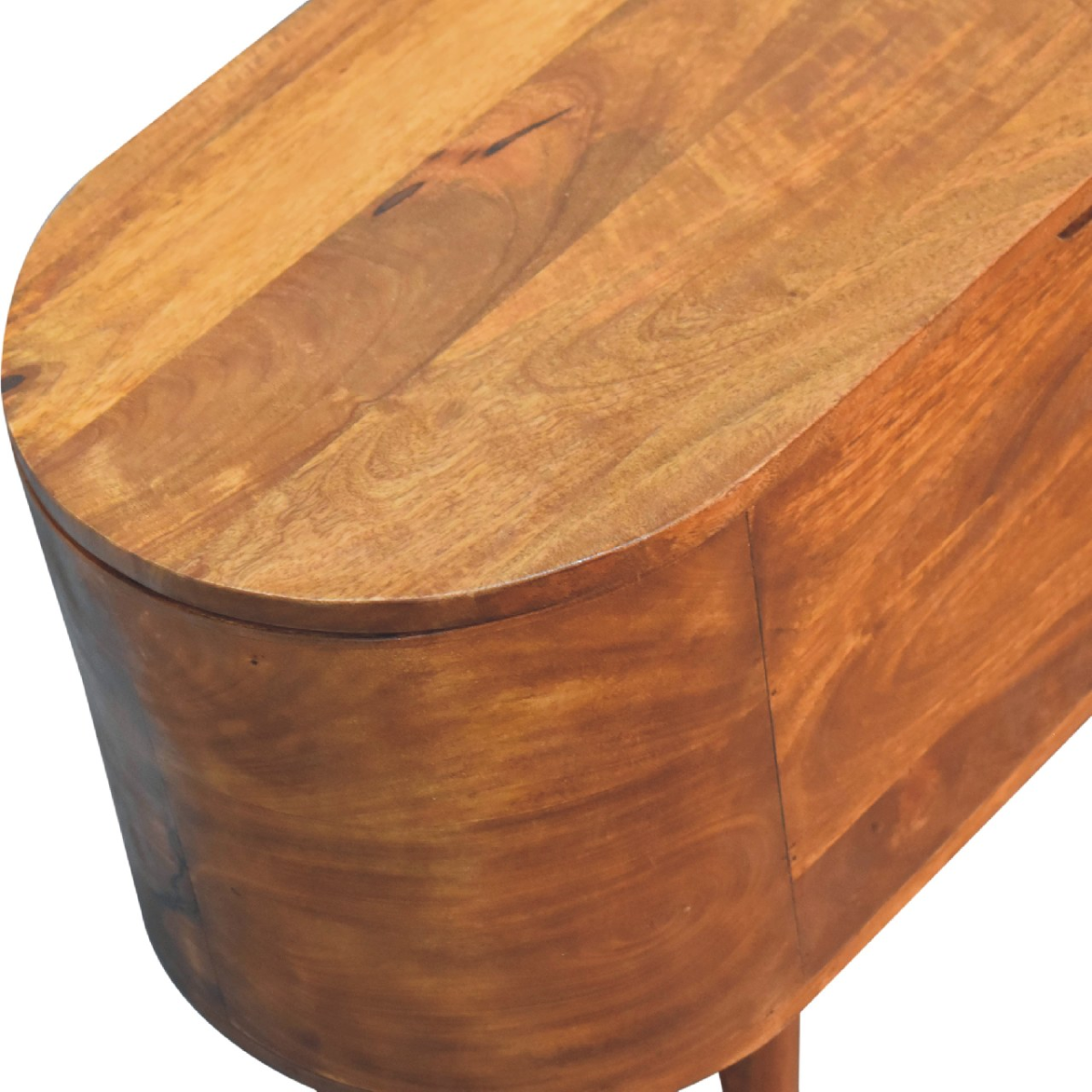 Artisan Furniture Solid Mango Wood Chestnut Rounded Lid up Blanket Box