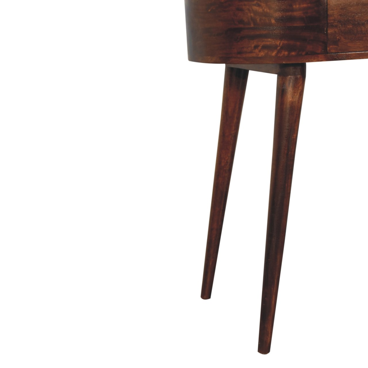Artisan Furniture Solid Wood California Walnut Rounded Small Console Table, Brown, 1 Drawer