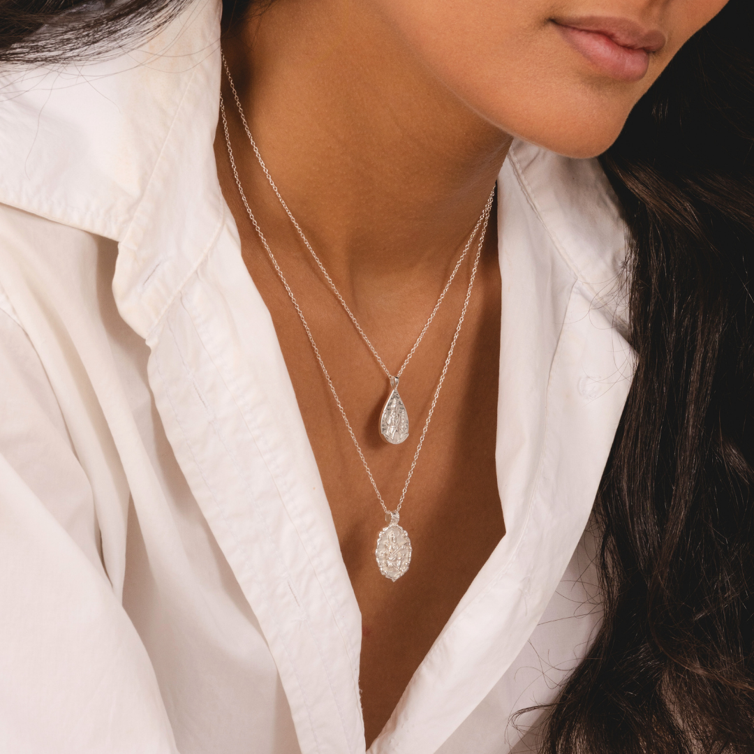Goddess Lakshmi Necklace (Silver)