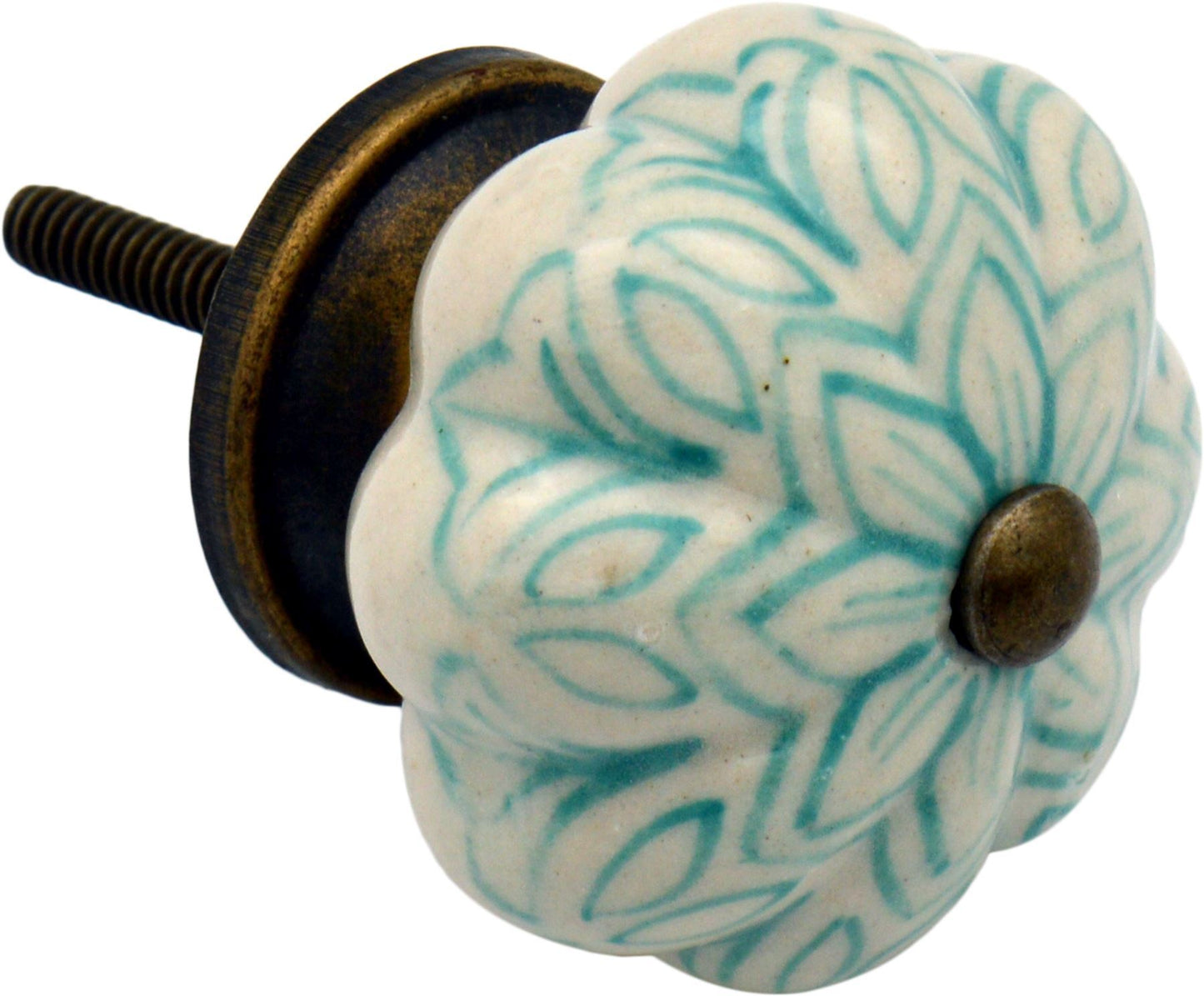 Vintage Floral Ceramic Cabinet Knob