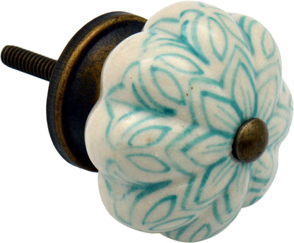 Vintage Floral Ceramic Cabinet Knob