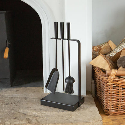 4pc Black 'Goodwood' Fireside Companion Set