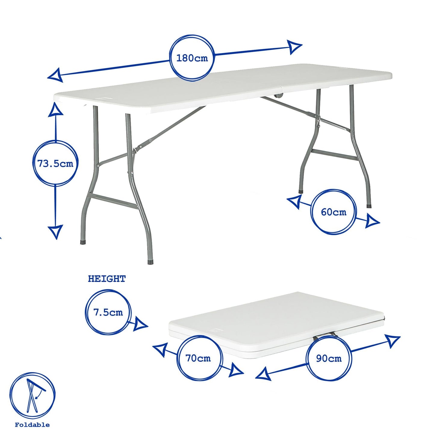6 feet / Folding Table & Chair Set - 180cm