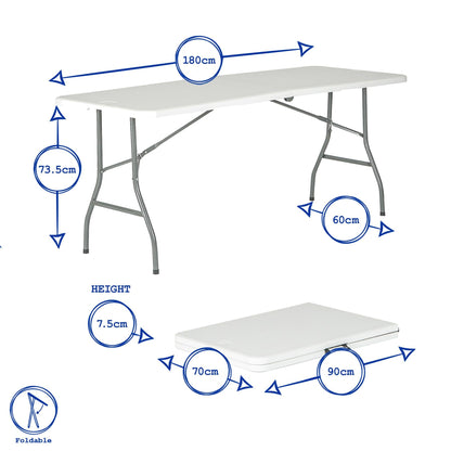 6 feet / Folding Table & Chair Set - 180cm