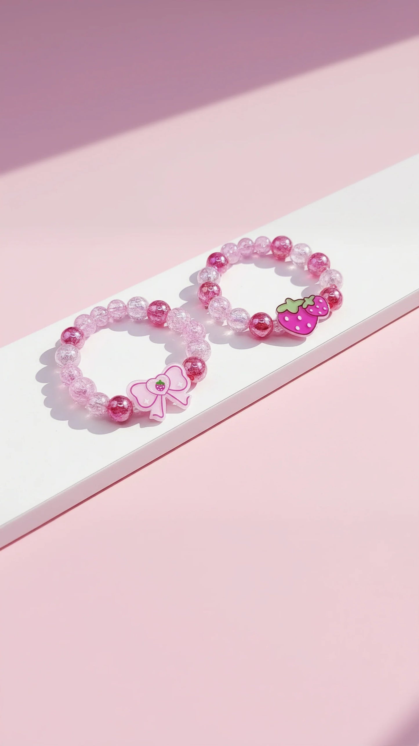 Rainbow Pastel Mermaid & Strawberries Girls Bracelets Pack Of 10