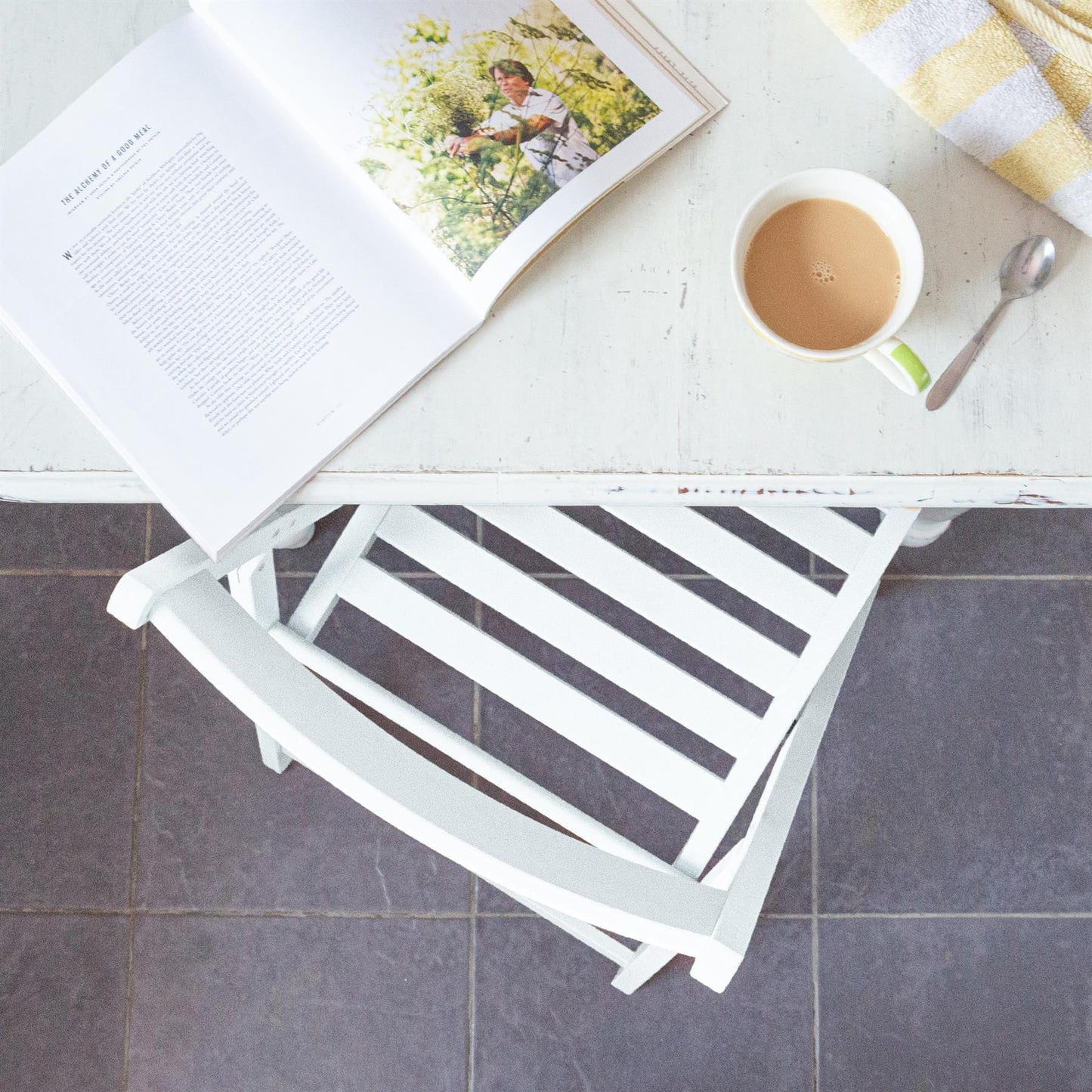 White Beech Wood Folding Chair