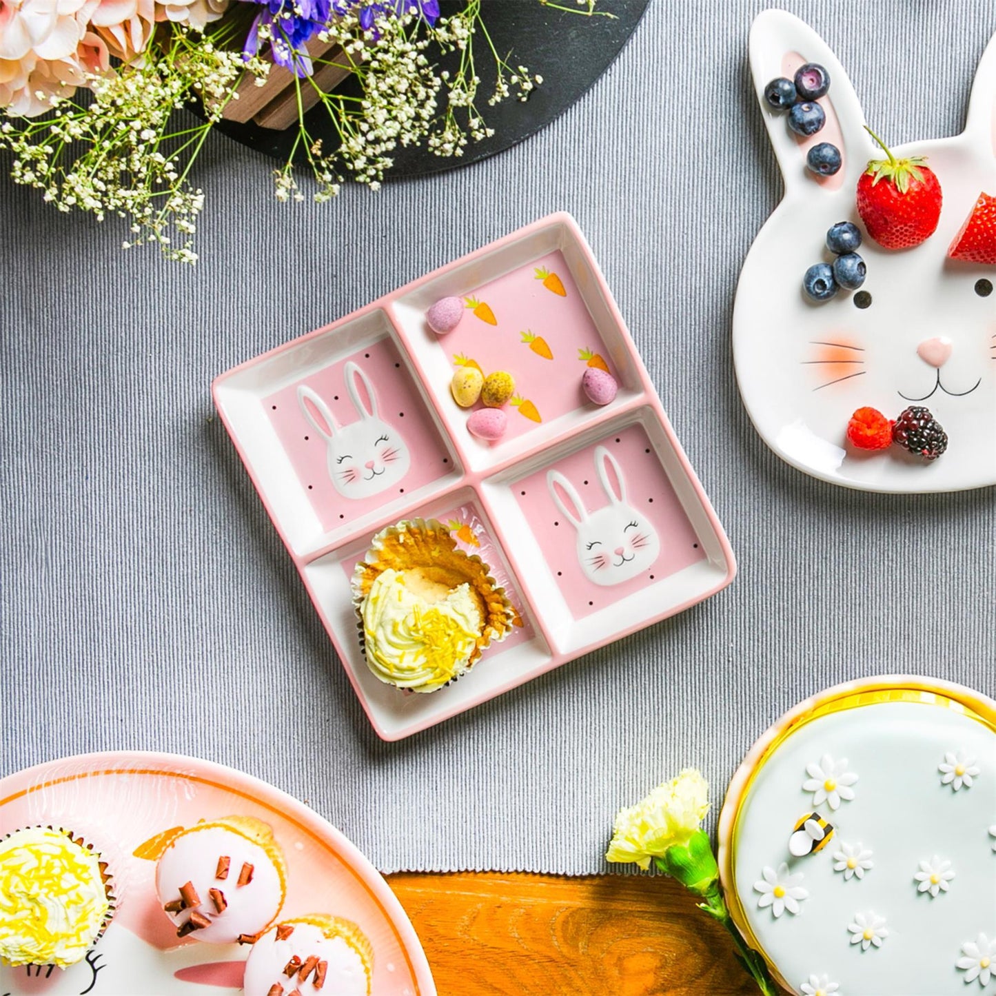 Bunny Snack Plate - Four Segments