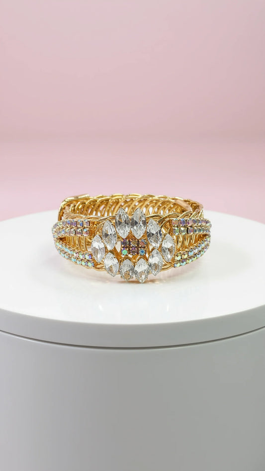Gold Wrap Around Crystal Cuff