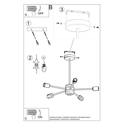 Chandelier steel Lango modern Design E27