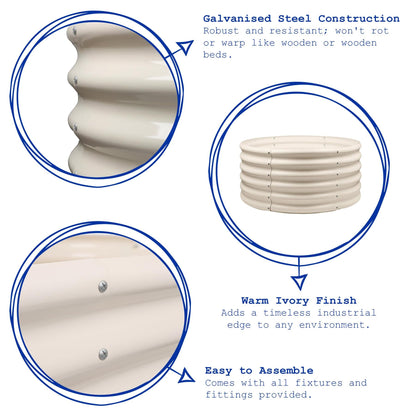 Round Raised Garden Bed - 90cm x 45cm