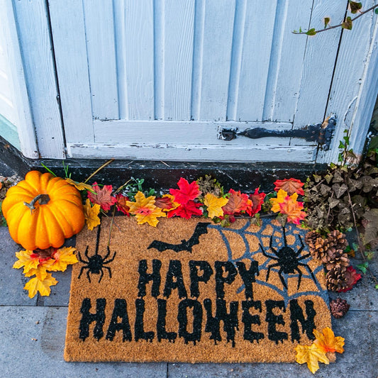 60cm x 40cm Spider Happy Halloween Coir Door Mat