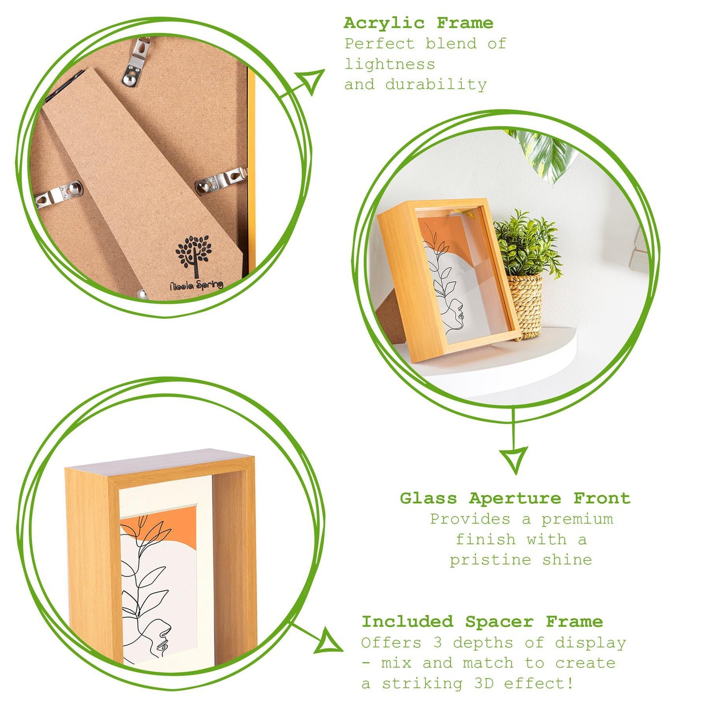 5" x 7" Black 3D Deep Box Photo Frame - with 4" x 6" Mount