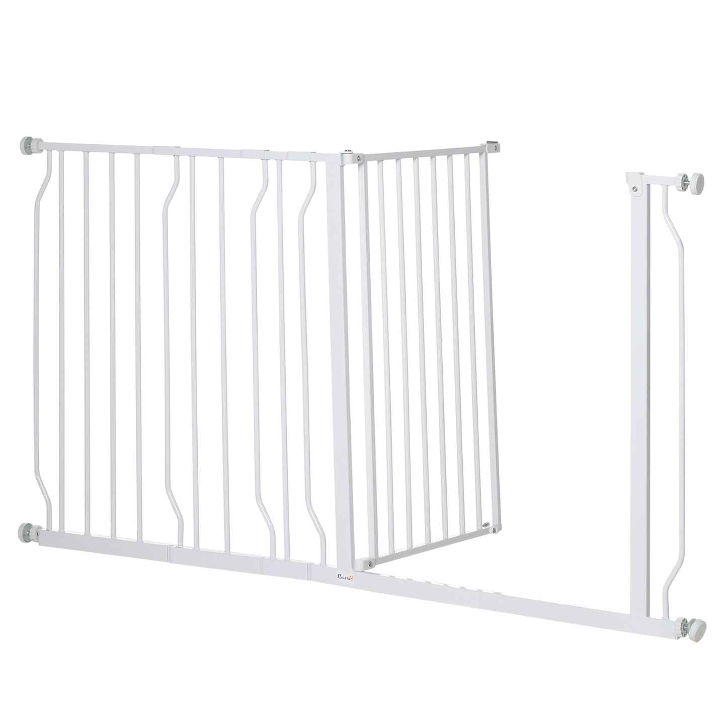 PawHut Dog Gate Extra Wide Stairway Gate for Pet with Door
