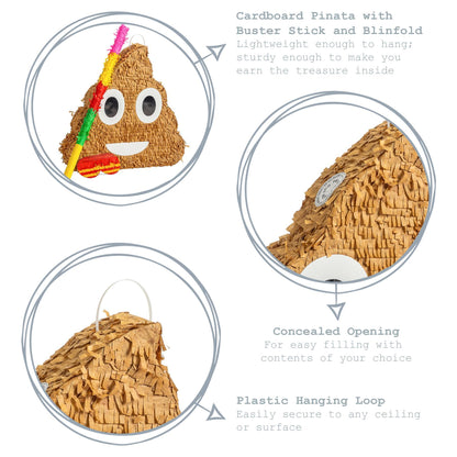Large Poop Emoji Pinata Party Set