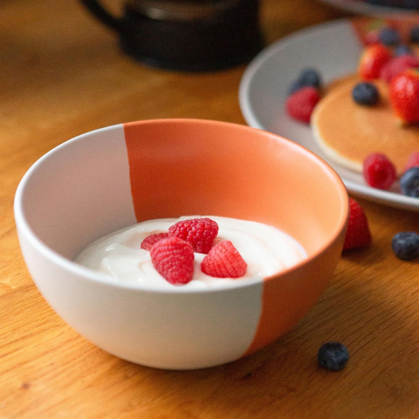 16.5cm Colour Block Stoneware Cereal Bowls - Pack of 4