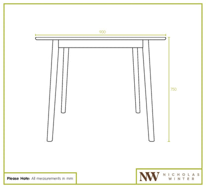 Square Wooden Dining Table - 90cm x 90cm