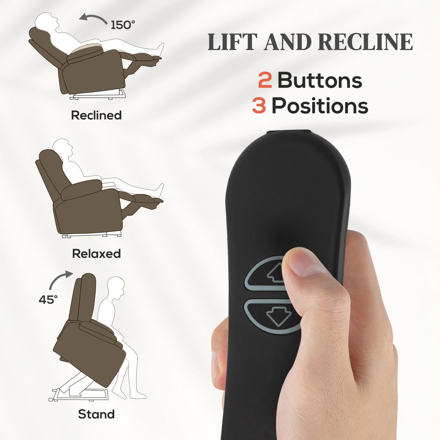 HOMCOM Power Lift Recliner Armchair with Wingback, Button Tufted, Brown