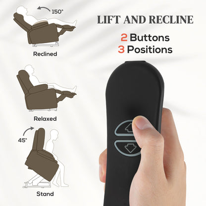 HOMCOM Power Lift Recliner Armchair with Wingback, Button Tufted, Brown