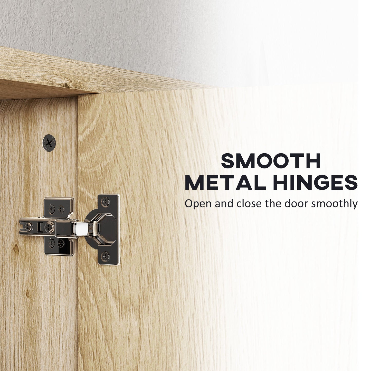 HOMCOM Bathroom Cabinet Wall Mounted Mirror Storage with Shelves Natural