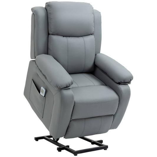Electric Power Lift Recliner Chair Vibration Massage Reclining Chair with Remote Control and Side Pocket