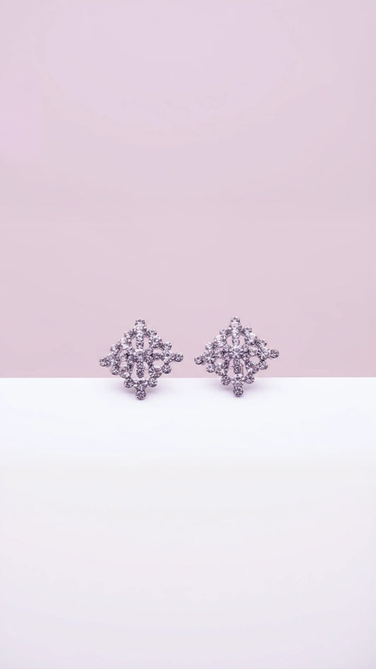 Square Crystal Stud Earrings