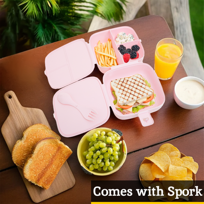 Grub Tub Pink 4 Section Lunch Box