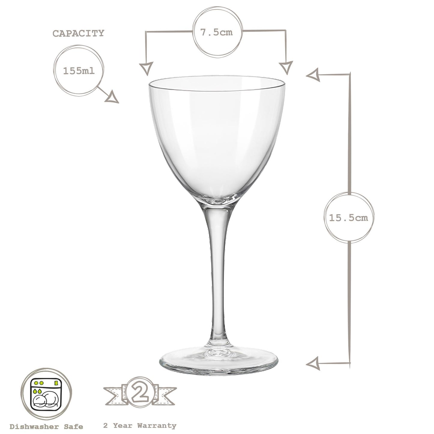 155ml Bartender Novecento Nick & Nora Glasses - Pack of Six