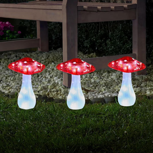 Magic Mushroom Outdoor Stake Light - Pack of 3