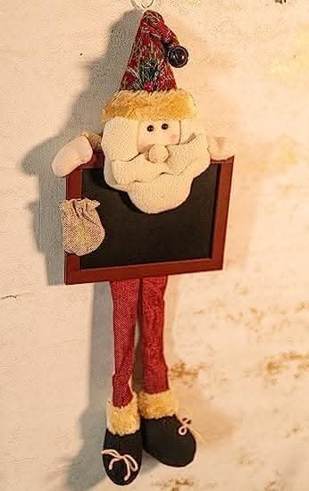 Novelty Hanging Christmas Santa with Chalkboard Christmas Decorations