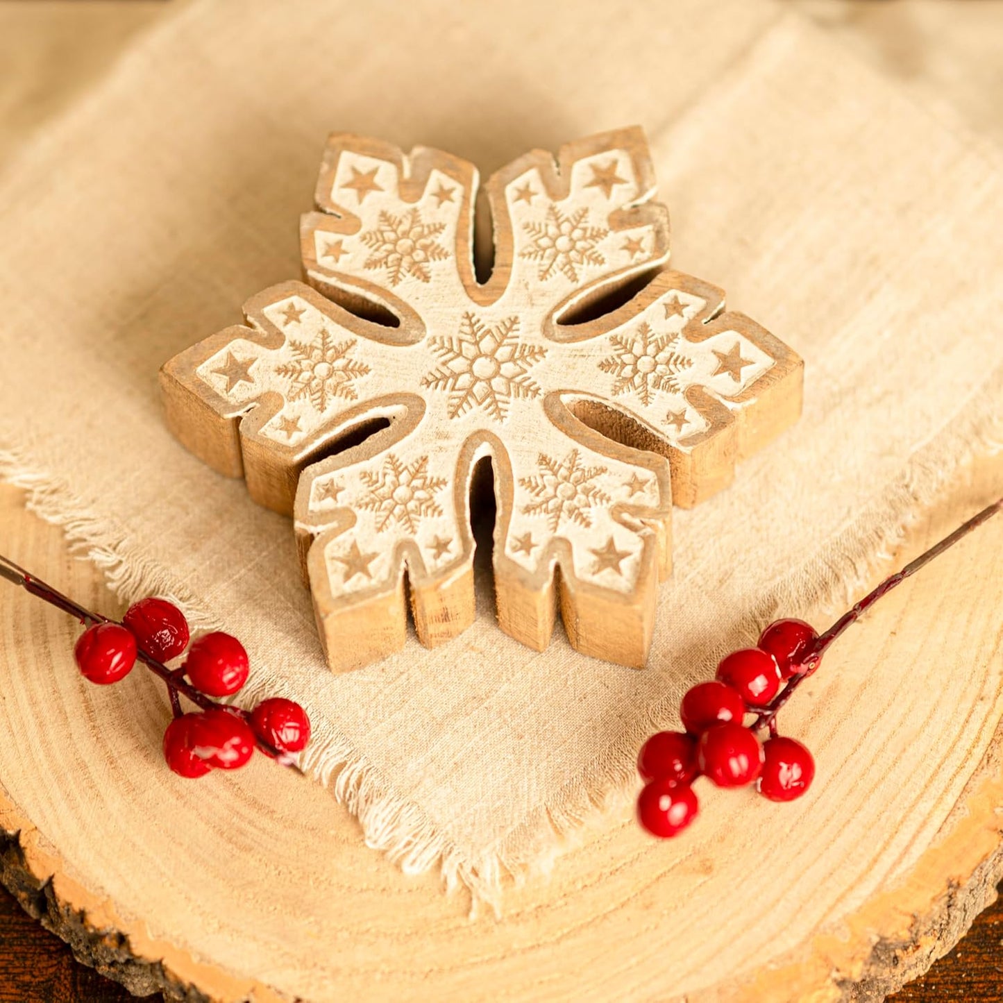 Christmas Wooden Snowflake Decoration