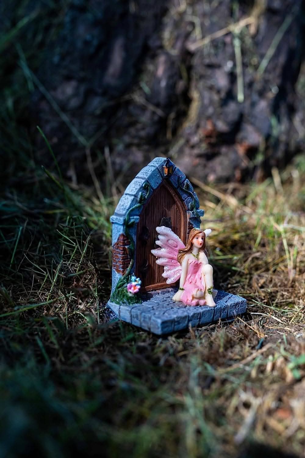 Enchanted Pink Fairy Door Garden Ornament