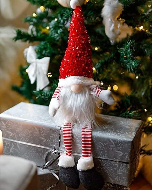 Red Seated Christmas Glam Gonk Sparkle Furry