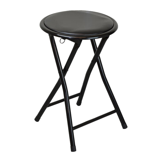 Black Padded Folding Stool