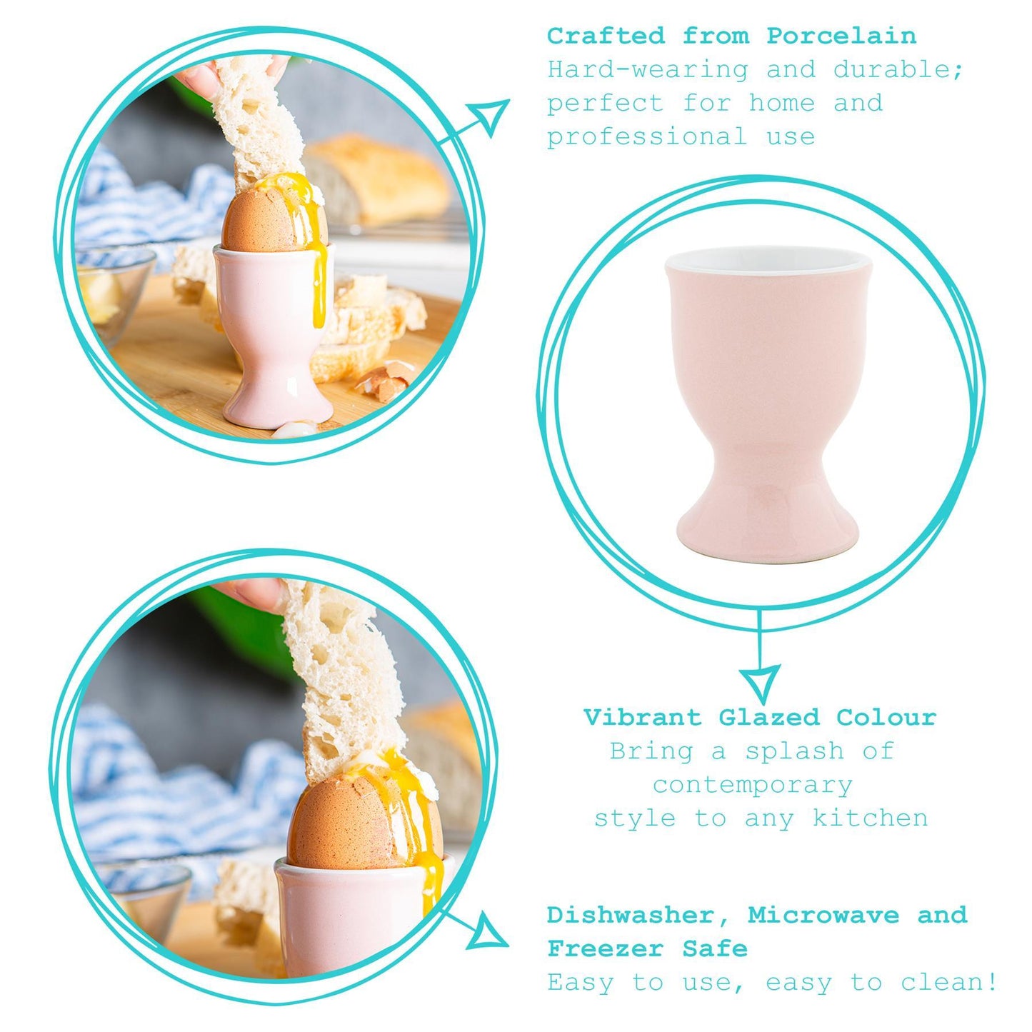 Coloured Stoneware Egg Cups - Pack of Two