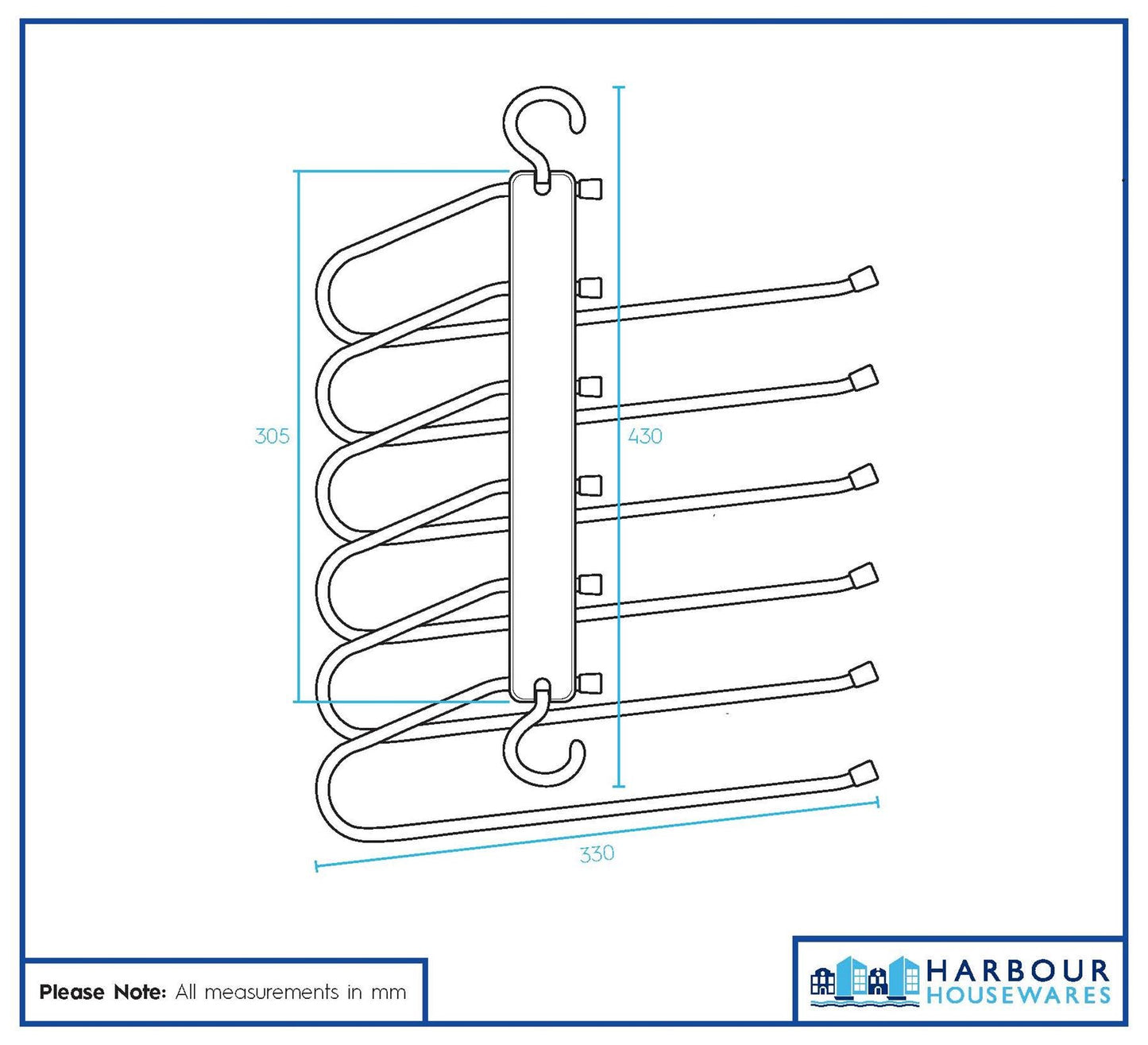 6-in-1 Space-Saving Trouser Hanger - White