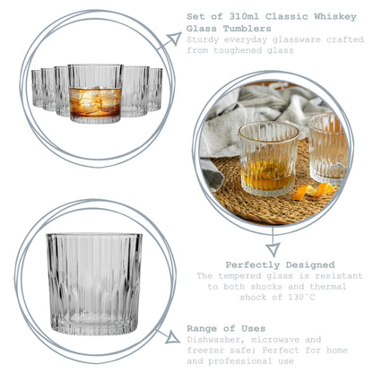 310ml Manhattan Whisky Glasses - Pack of Six