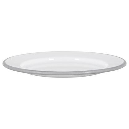 20cm White Enamel Side Plates - Pack of Six