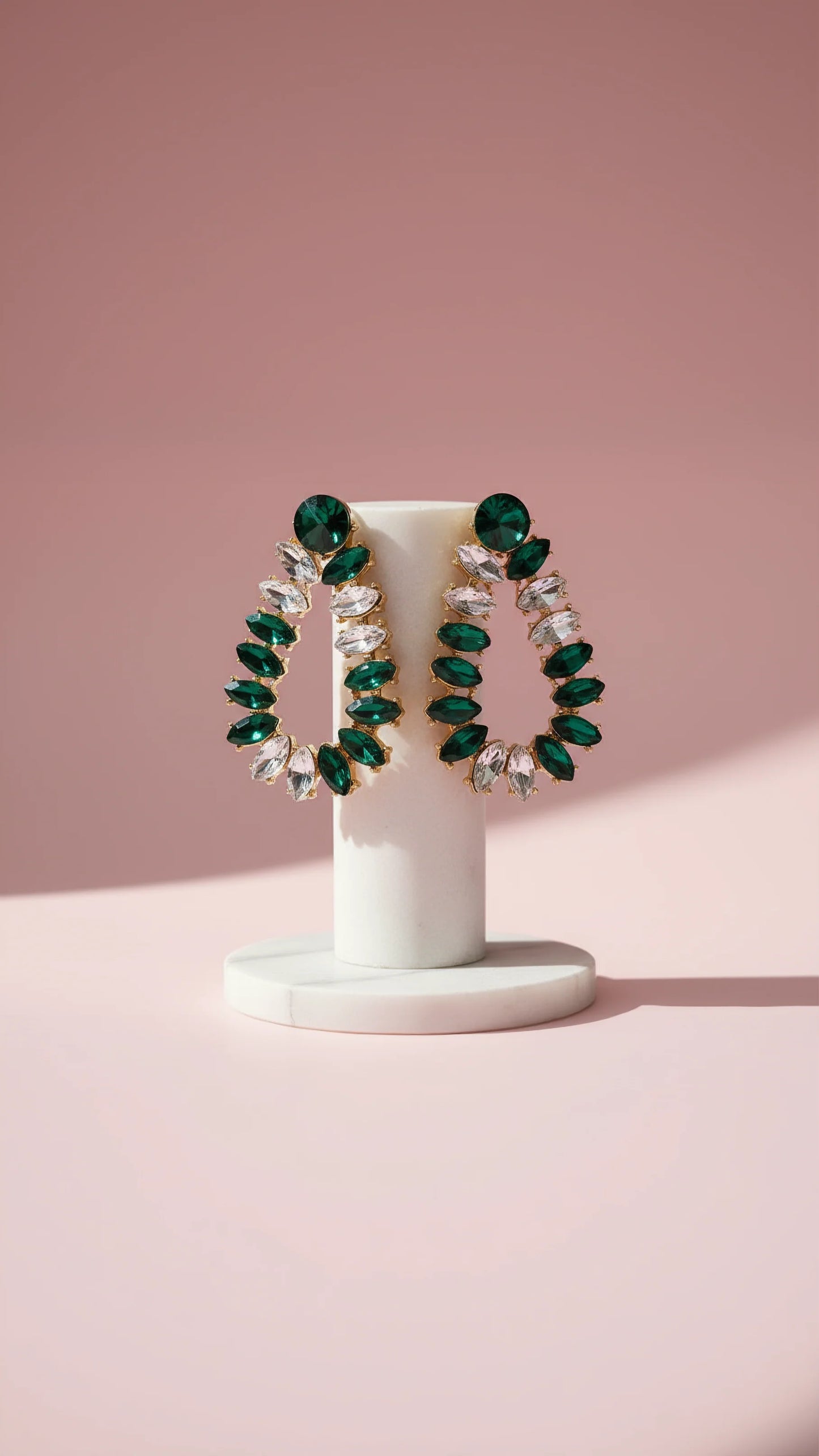 Oval Crystal Drop and Dangle Earrings