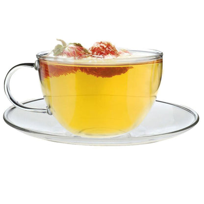 260ml Maximus Glass Cappuccino Cup & Saucer Set