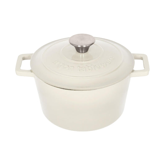 2.8L Pebble Gloss Round Cast Iron Casserole Dish