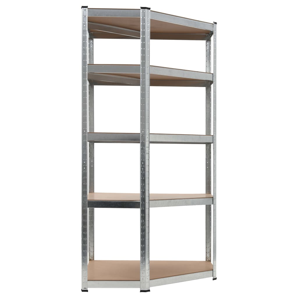 Storage Shelf Silver 90x90x180 cm Steel and MDF