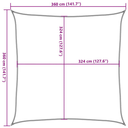 Sunshade Sail HDPE Square 3.6x3.6 m Beige