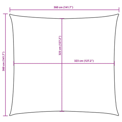 Sunshade Sail Oxford Fabric Square 3.6x3.6 m Anthracite