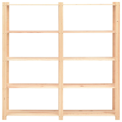 5-Tier Storage Racks 2 pcs 170x38x170 cm Solid Pinewood 500 kg