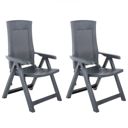 Garden Reclining Chairs 2 pcs Plastic Anthracite