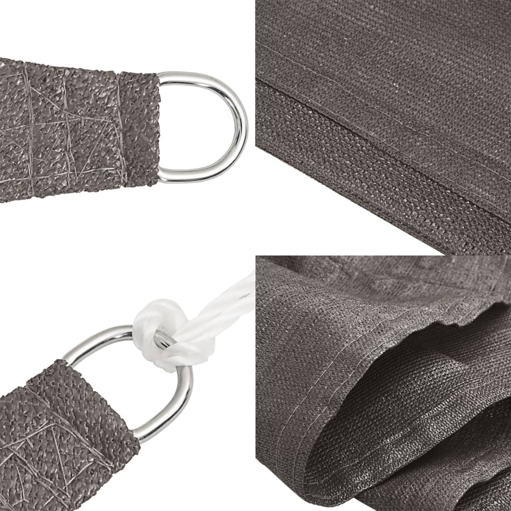 Sunshade Sail 160 g/m² Anthracite 2.5x5 m HDPE