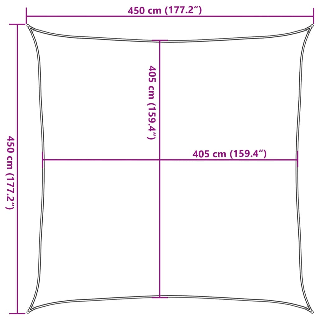 Sunshade Sail 160 g/m² Beige 4.5x4.5 m HDPE