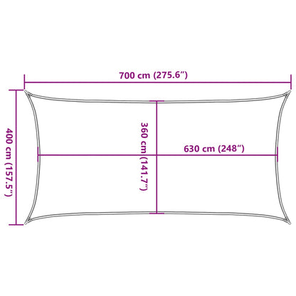Sunshade Sail 160 g/m² Beige 4x7 m HDPE