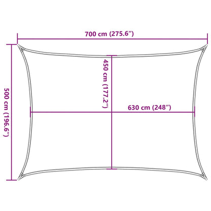 Sunshade Sail 160 g/m² Beige 5x7 m HDPE